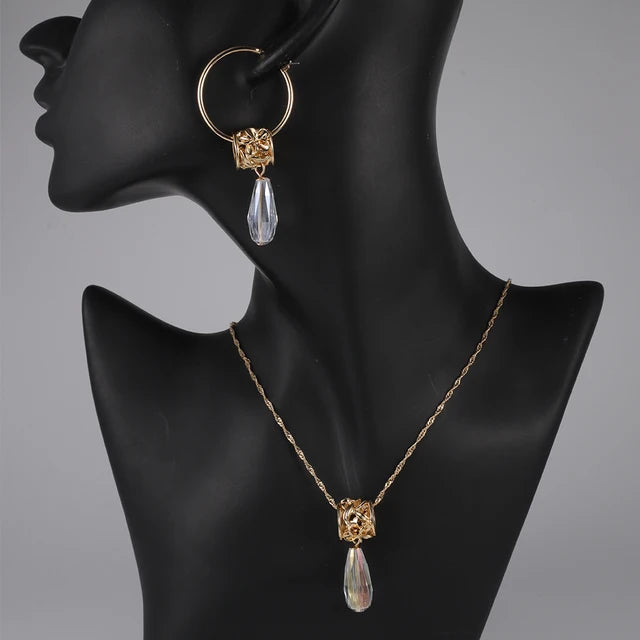 Cring Coco Polynesian Frangipani Earrings Sets Woman Drop Earring Hawaiian Crystal Flower Jewelry Sets 2022 for Women Dropship